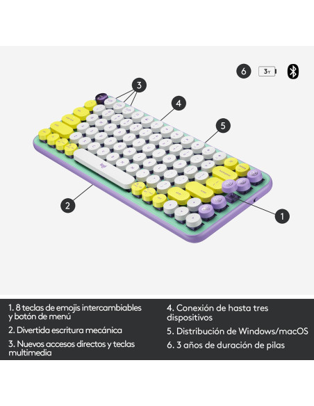 Teclado inalámbrico Logitech POP KEYS Daydream