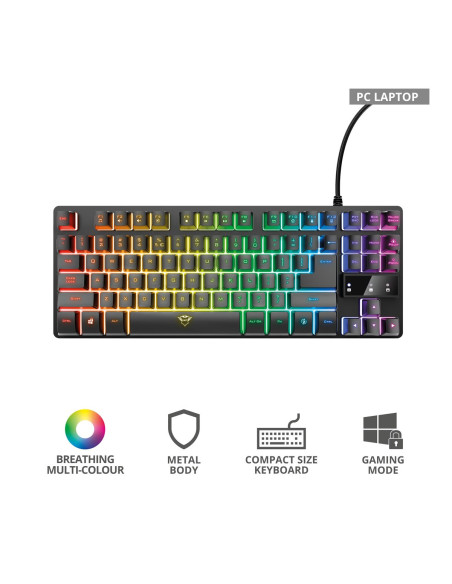 Teclado Gaming Trust GXT 833 Thado con iluminación TKL