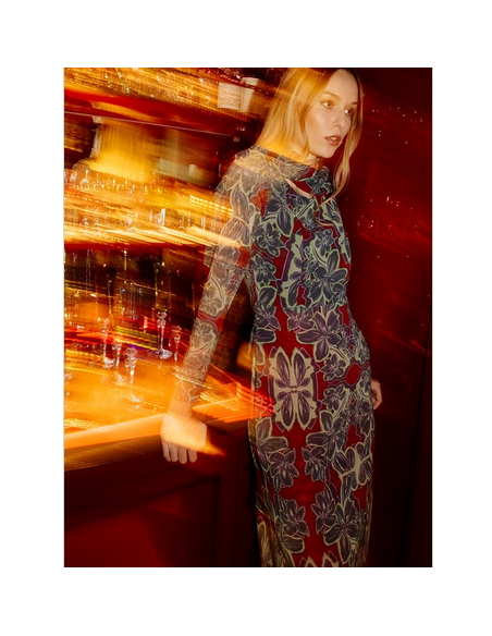 Vestido Rembrandt Midi Escote Barco