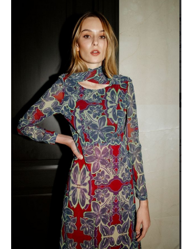 Vestido Rembrandt Midi Escote Barco