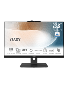 MSI AIO MODERN AM242TP 12M-823ES. 23.8 (60CM). PLANO. IPS. INTEL PROCESSOR N100. DDR4 SDRAM 16GB (8GB*2). 512 GB PCIE SSD. SIN S