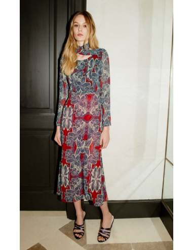 Vestido Rembrandt Midi Escote Barco