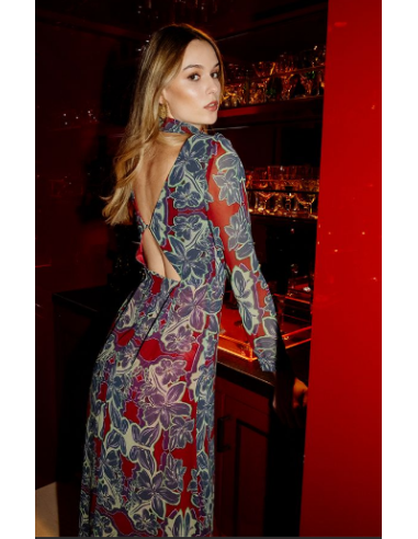 Vestido Rembrandt Midi Escote Barco