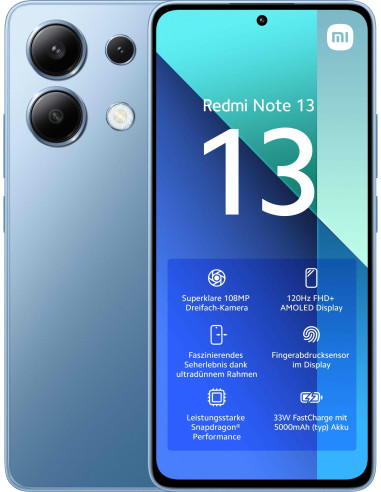 Redmi Note 13 169 cm (6.67) Ranura hibrida Dual SIM Android 13 4G USB Tipo C 6 GB 128 GB 5000 mAh Azul