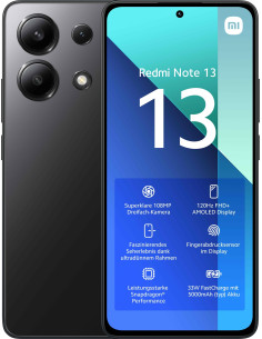 Redmi Note 13 169 cm (6.67) Ranura hibrida Dual SIM Android 13 4G USB Tipo C 6 GB 128 GB 5000 mAh Negro