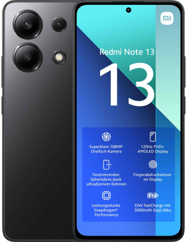 Redmi Note 13 169 cm (6.67) Ranura hibrida Dual SIM Android 13 4G USB Tipo C 6 GB 128 GB 5000 mAh Negro