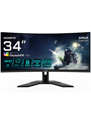 G34WQCP Monitor Gaming Curvo UWQHD de 34 - 3440 x 1440 1500R 180Hz 1ms 350 cdm2 AMD FreeSync Premium DisplayHDR 400 HDMI 2.0 Dis