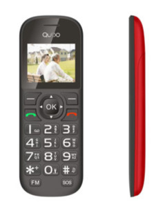 D-1803 45 cm (1.77) Negro Rojo Telefono para personas mayores