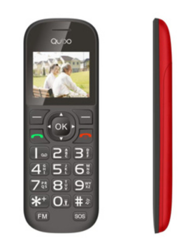 D-1803 45 cm (1.77) Negro Rojo Telefono para personas mayores